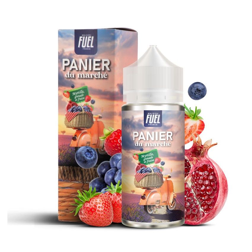 Myrtille Grenade et Fraise 100ml - Panier du marché - 0mg