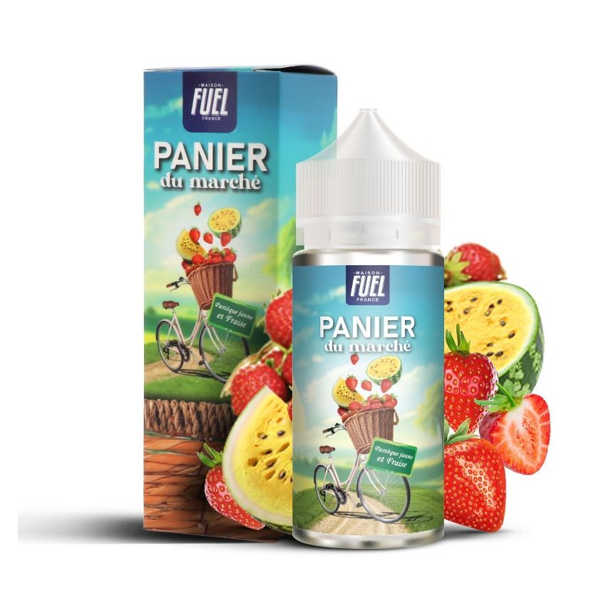 Fraise et Pastèque jaune 100ml - Panier du marché - 0mg